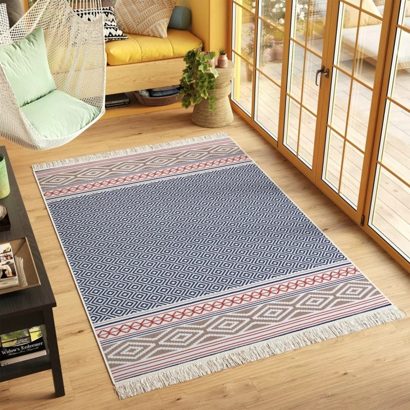 Dywan bawełniany Kanuni Azteca 2711w salonie