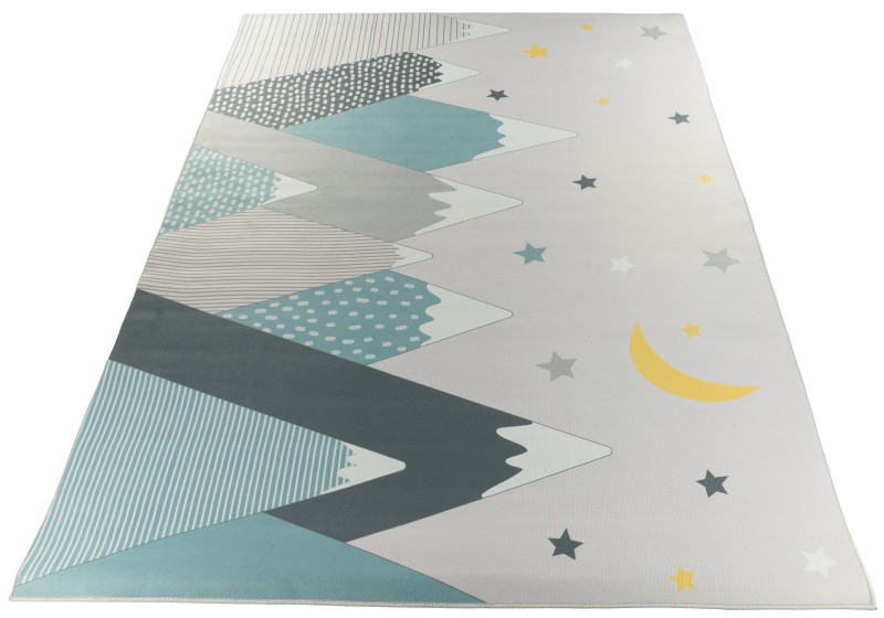 Dywan dziecięcy góry noc Crystal Priny Kids -336 - rzut ukośny