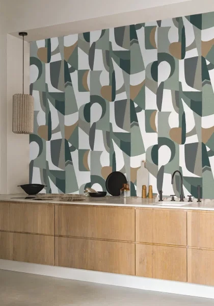 Tapeta geometryczna do kuchni Casamance L'Atelier Assemblage 75460406.webp