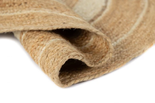 Dywan okrągły z juty Jute round 1463 brąz - bok i spód