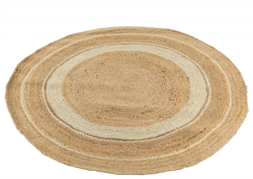 Dywan okrągły z juty Jute round 1463 brąz - rzut ukośny