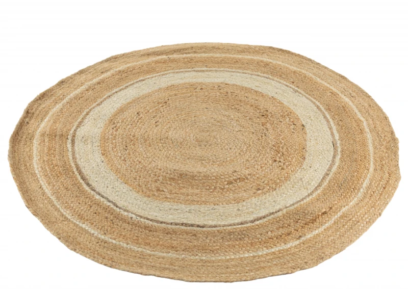 Dywan okrągły z juty Jute round 1463 brąz - rzut ukośny