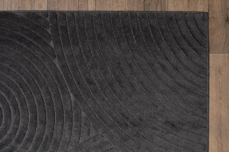 Dywan art deco 3d Dywilan Juno 6 D798AA anthracite obszycie boków