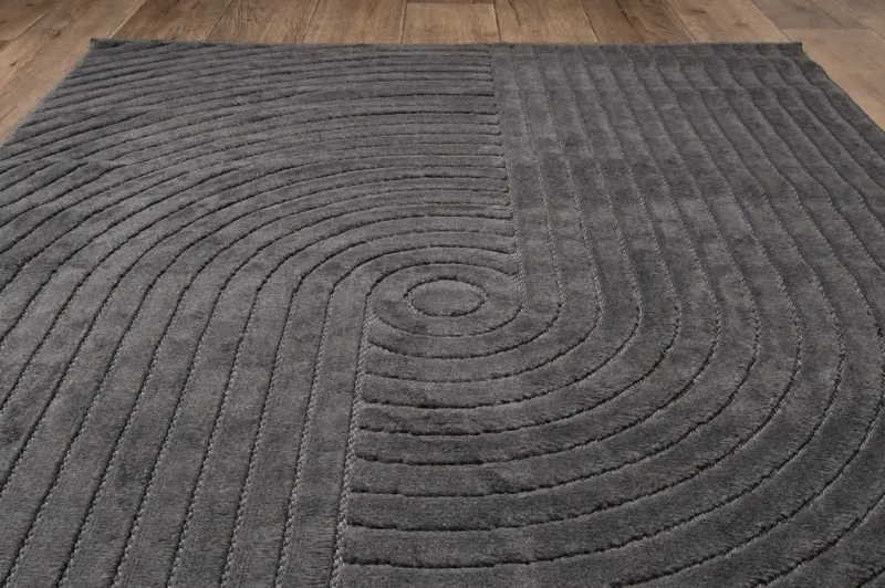 Dywan art deco 3d Dywilan Juno 4 D801AA anthracite rzut z góry