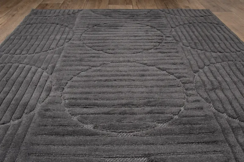 Dywan art deco 3d Dywilan Juno 8 H952AA anthracite  rzut z góry