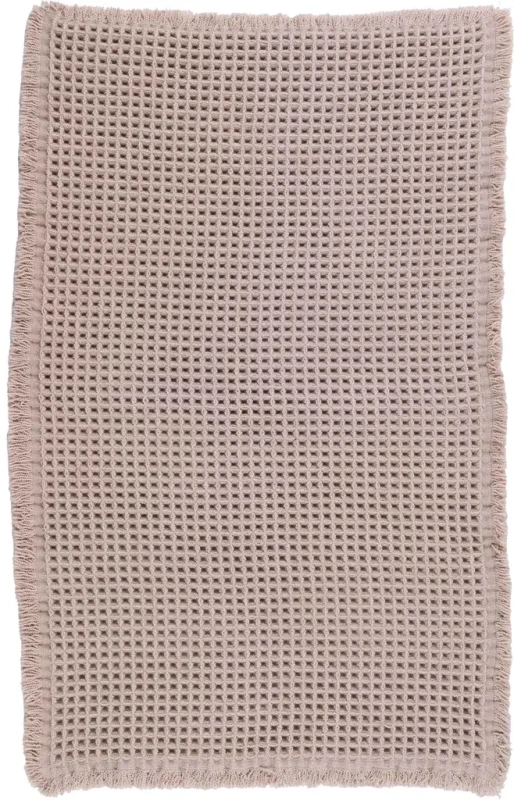 Dywanik geometryczny 3d Waffle beżowy