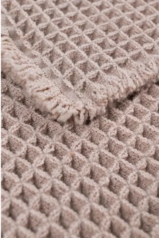 Dywanik nowoczesny Waffle beżowy - struktura 3d