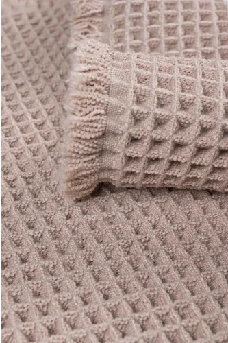 Dywanik nowoczesny Waffle beżowy - runo