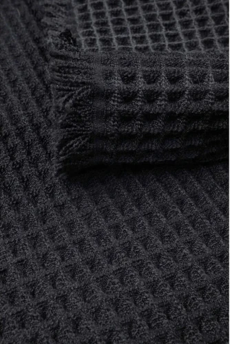 Dywanik nowoczesny Waffle czarny - runo