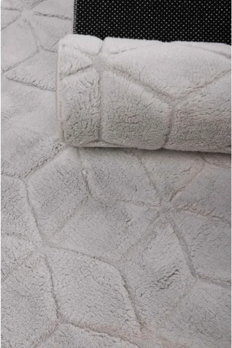 Dywan pluszowy Venesia geometria 3d szary - wzór geometryczny