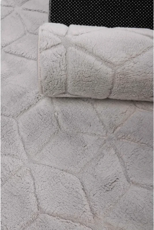 Dywan pluszowy Venesia geometria 3d szary - wzór geometryczny