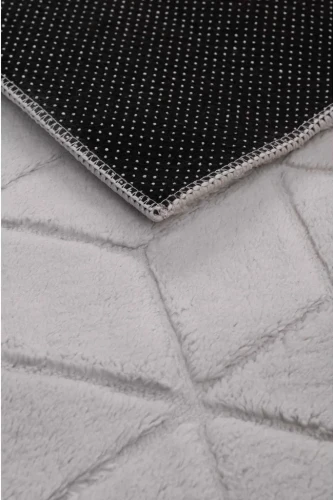 Dywan pluszowy Venesia geometria 3d szary - antypoślizgowy spód