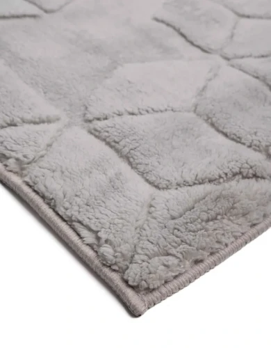 Dywan pluszowy Venesia geometria 3d szary - róg