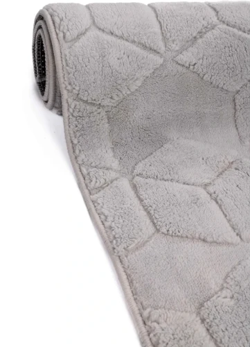 Dywan pluszowy Venesia geometria 3d szary - bok
