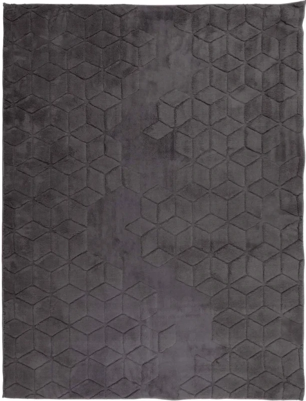 Dywan pluszowy Venesia geometria 3d antracytowy
