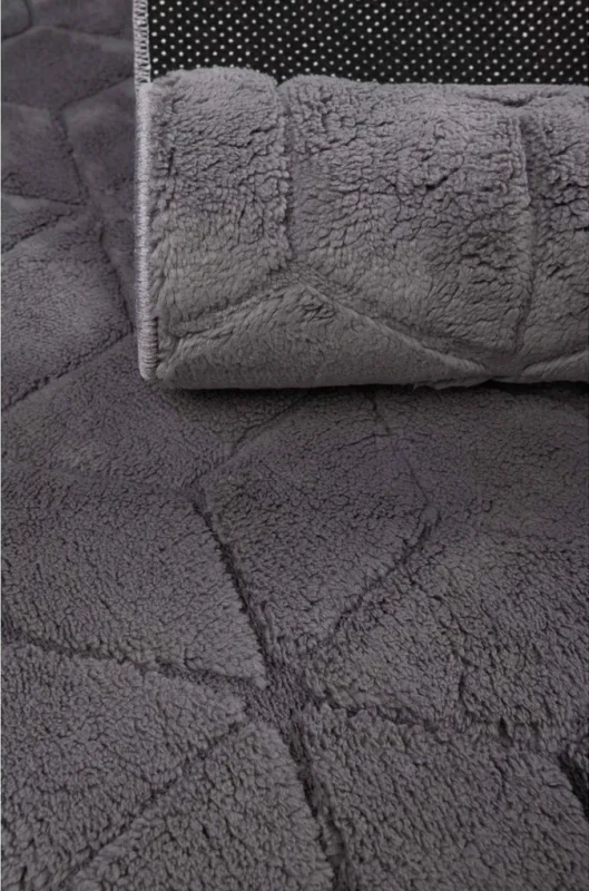 Dywan Venesia geometria 3d antracytowy - bok