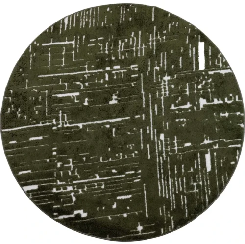 Dywan okrągły pluszowy Venesia przecierka 3d zielony