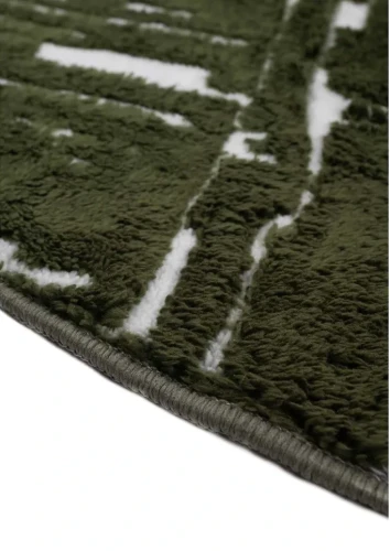 Dywan okrągły Venesia przecierka 3d zielony - brzeg