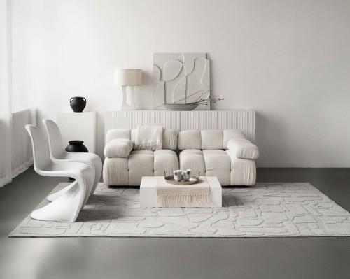 Dywan wełniany jasny szary Agnella Ladnini Morphic Dunes