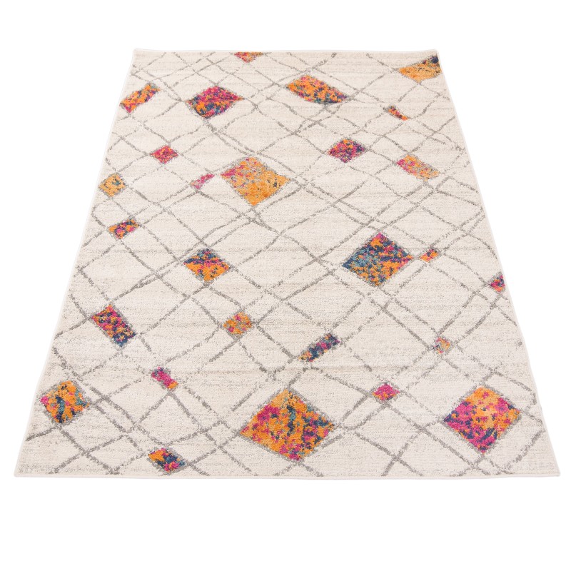 Dywan nowoczesny Denver Faa A892A white/orange rzut z góry