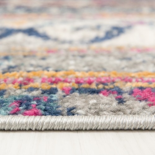 Dywan etno Denver Faa G004A white/dark blue obszycie