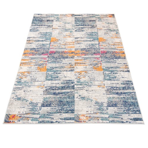 Dywan nowoczesny Denver Faa G053A white/dark blue rzut z góry