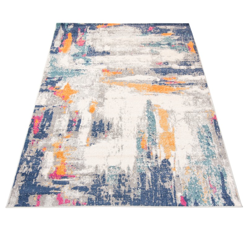 Dywan nowoczesny Denver Faa G039A white/dark blue rzut z góry