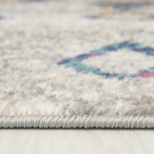 Dywan etno Denver Faa G025A white/dark blue obszycie