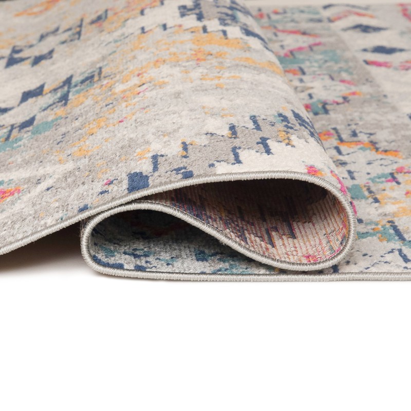 Dywan etno Denver Faa G003A white/dark blue spód