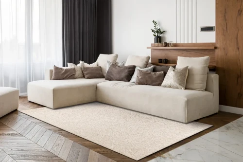 Dywan Casablanca Washable 71511056 kremowy melanż- w salonie