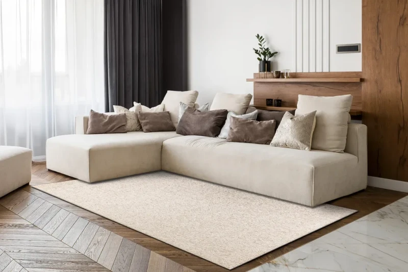 Dywan Casablanca Washable 71511056 kremowy melanż- w salonie