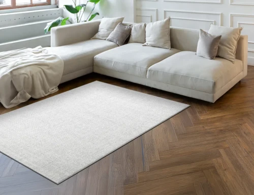 Dywan nowoczesny Casablanca Loom srebrny w salonie