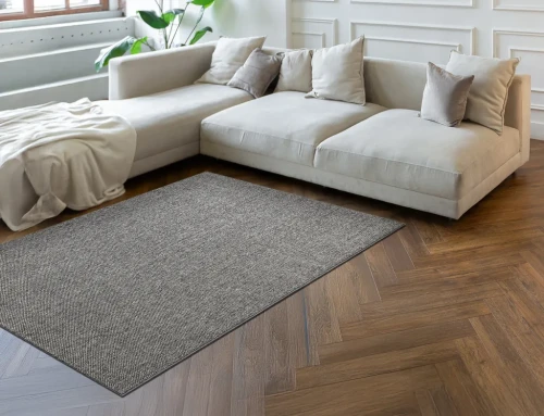 Dywan płaskotkany Casablanca Loom szary w salonie