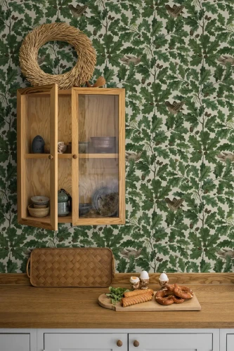 Tapeta do kuchni w liście Borastapeter Icons 2049 In The Oak.webp