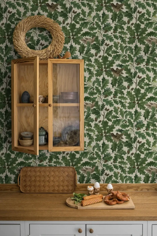 Tapeta do kuchni w liście Borastapeter Icons 2049 In The Oak.webp
