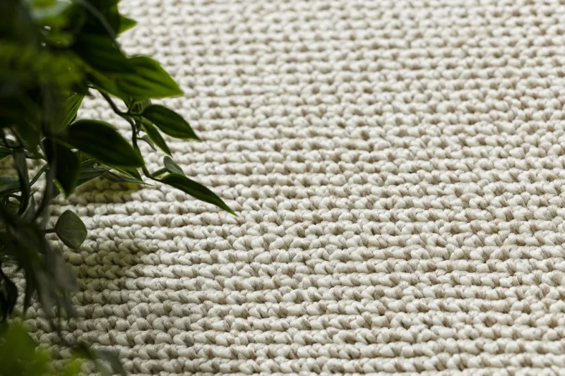 Dywan okrągły płaskotkany Casablanca Loom krem - runo