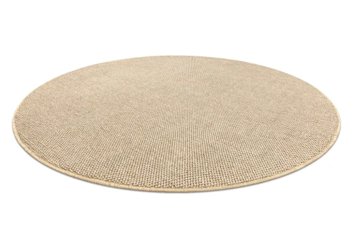 Dywan okrągły zewnętrzny Casablanca Loom beż - rzut z boku