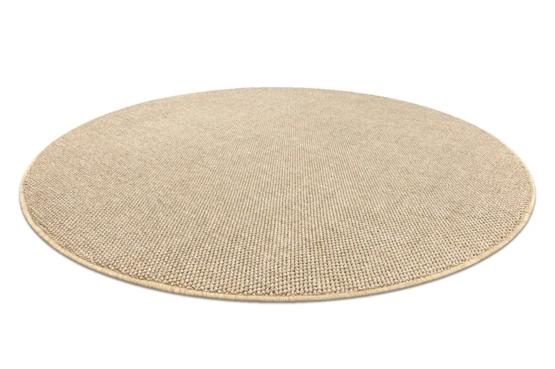 Dywan okrągły zewnętrzny Casablanca Loom beż - rzut z boku