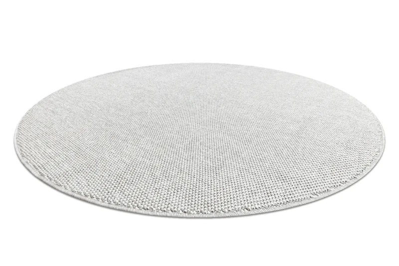 Dywan okrągły zewnętrzny Casablanca Loom srebrny - rzut z boku