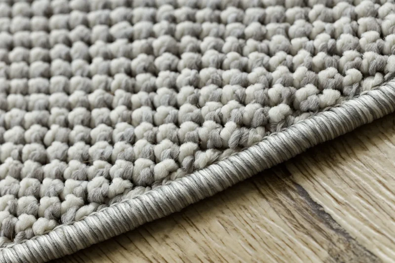 Dywan okrągły płaskotkany Casablanca Loom srebrny - brzeg