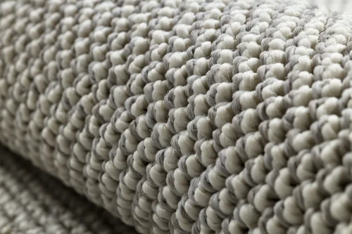 Dywan okrągły płaskotkany Casablanca Loom srebrny - splot runa