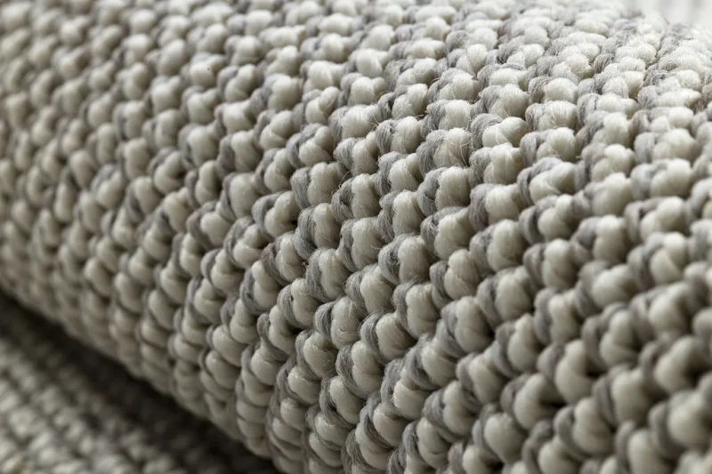 Dywan okrągły płaskotkany Casablanca Loom srebrny - splot runa