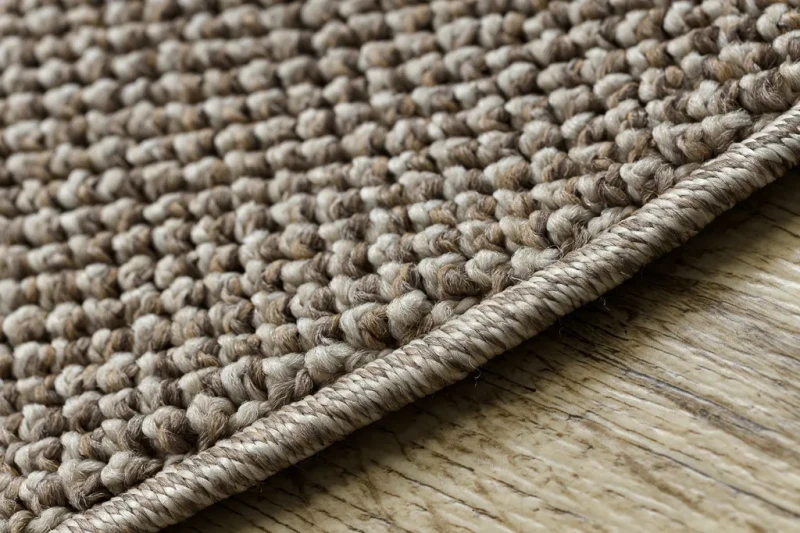 Dywan okrągły płaskotkany Casablanca Loom brąz - brzeg