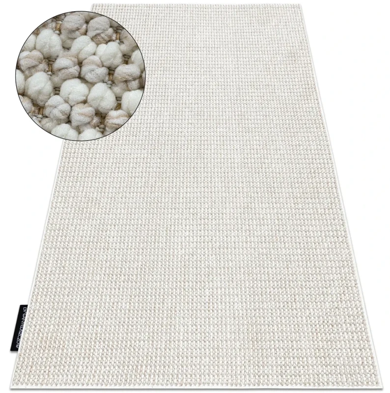 Dywan nowoczesny Casablanca Loop biało-beżowy - rzut ukośny