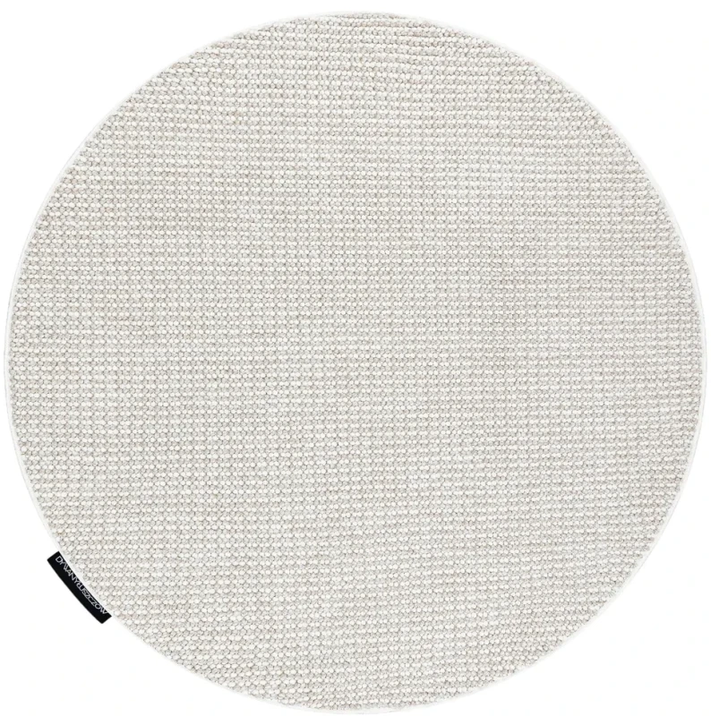 Dywan okrągły płaskotkany Casablanca Loop biało-beżowy