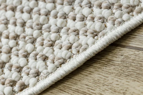 Dywan okrągły nowoczesny Casablanca Loop biało-beżowy - brzeg