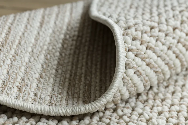 Dywan okrągły nowoczesny Casablanca Loop biało-beżowy - bok