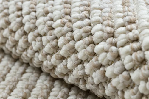 Dywan okrągły nowoczesny Casablanca Loop biało-beżowy - splot