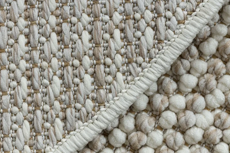 Dywan okrągły nowoczesny Casablanca Loop biało-beżowy - spód