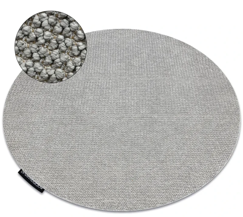 Dywan okrągły nowoczesny Casablanca Loop jasny szary - rzut ukośny